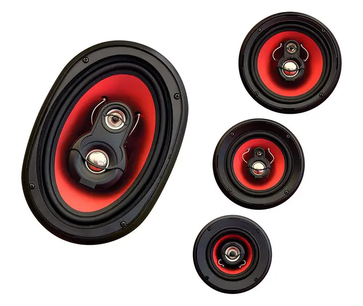 Auto-audio-system-loud-speakers-for-car-isolated